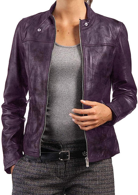 Jorde Calf Women Slim Fit Lambskin Black Leather Jacket, Casual Wear Motorcycle Biker Leather Jacket For Womens.