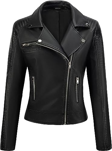 Jorde Calf Women’s Casual Slim Fit Asymmetrical Leather Jacket | Classic Cafe Racer Motorcycle Biker Leather Jacket.