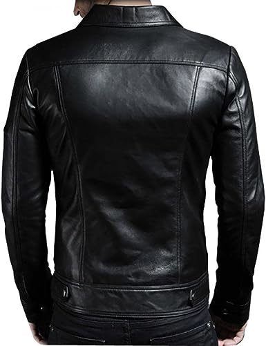 Jorde Calf Men’s Casual Black Lambskin Leather Jacket | Classic Motorcycle Biker Leather Jacket For Men.