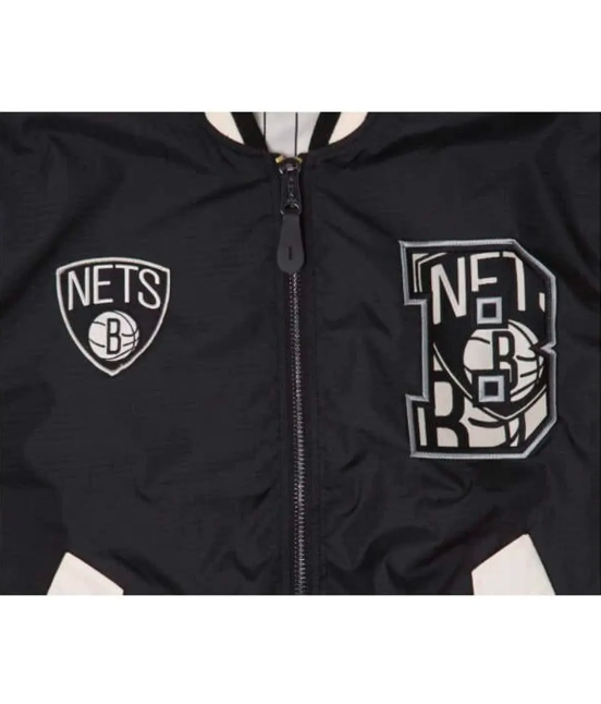 Jorde Calf Men’s Basketball Brooklyn Bomber Jacket | Lightweight Baseball Letterman Nets Varsity Jacket For Men