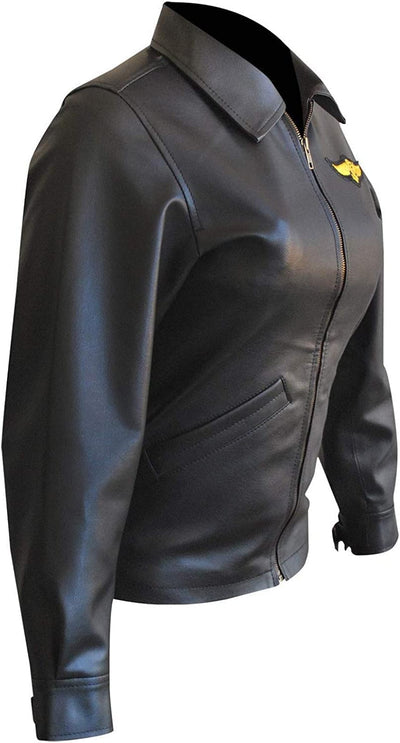 Women's Kelly McGillis Charlie Top Flying Gun Aviator Pilot Biker Bomber Jacket with Embroidery Patches