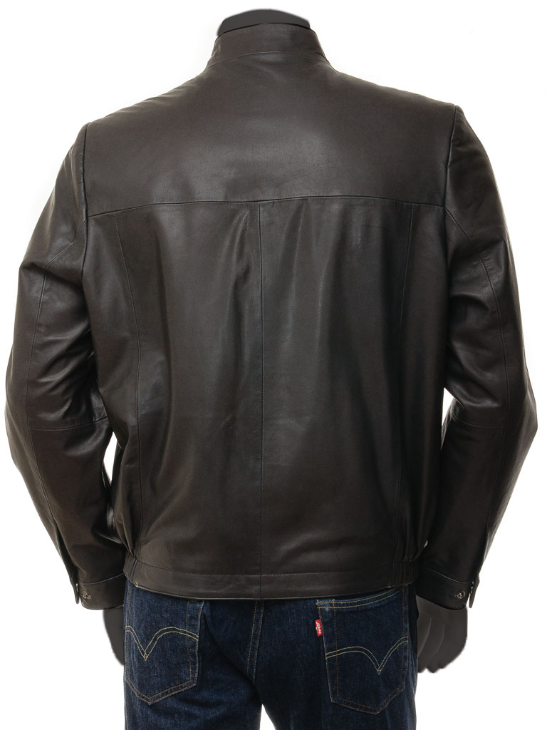 Jorde Calf Men's Classic Slim Fit Cafe Racer Motorcycle Biker Black Lambskin Leather Jacket For men.