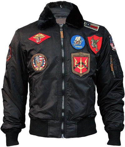 Jorde Calf Men’s G1 Aviator Lightweight Polyester Jacket | Signature B 15 Series Flight Jacket With Embroidery Patches.