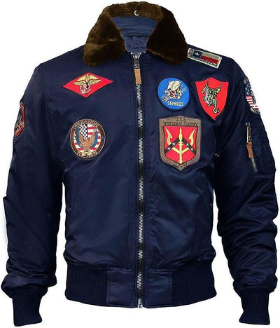 Jorde Calf Men’s G1 Aviator Lightweight Polyester Jacket | Signature B 15 Series Flight Jacket With Embroidery Patches.